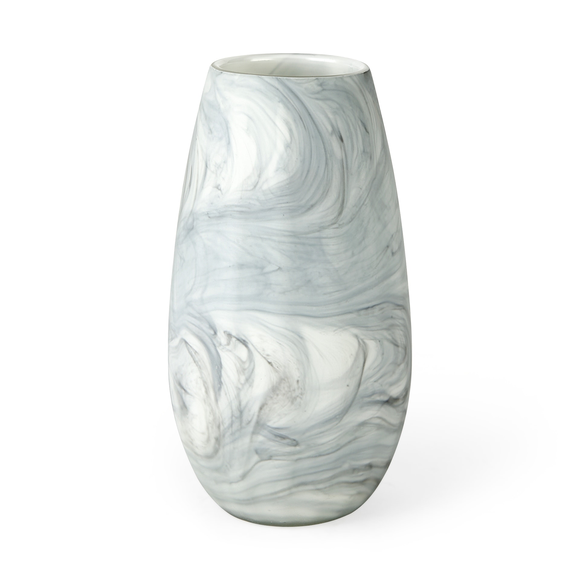 Mercana Volta II Tall White / Gray Abstract Pattern Glass Vase