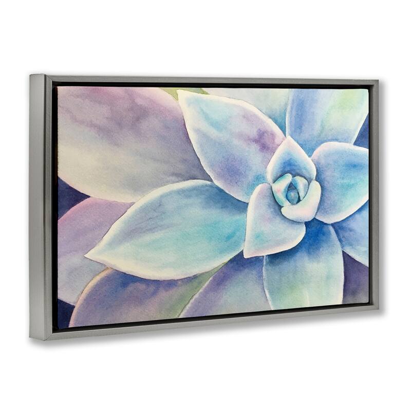 Stupell Cool Toned Succulent Leaves Framed Floater Canvas Wall Art Design By Stephanie Fielden