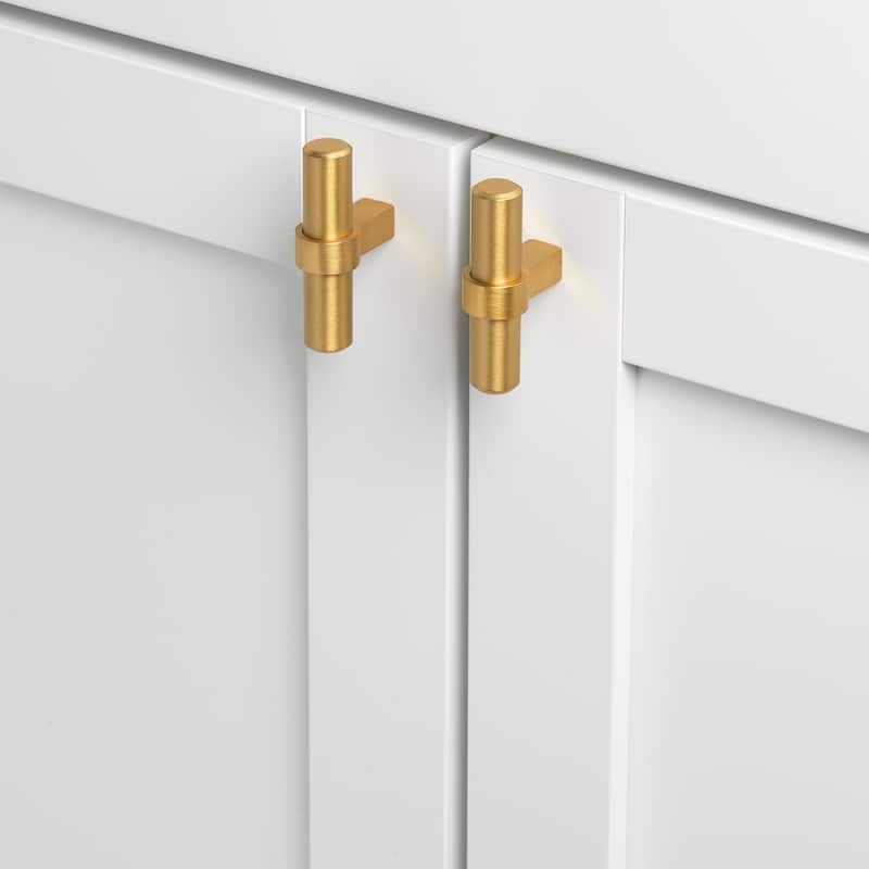 GlideRite 2.25-inch Solid Satin Gold Euro Cabinet T-Knob (Pack of 10)