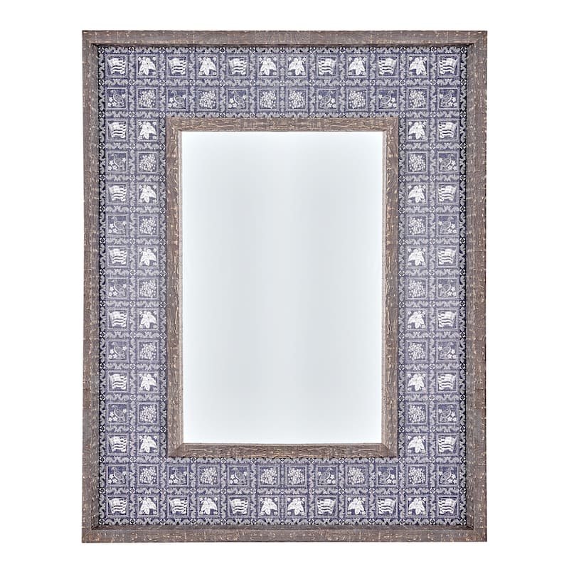 Kona Coast by Reyn Spooner Navy Lahaina Sailor Double Frame Mirror w/Lacquer - 22" x 28"