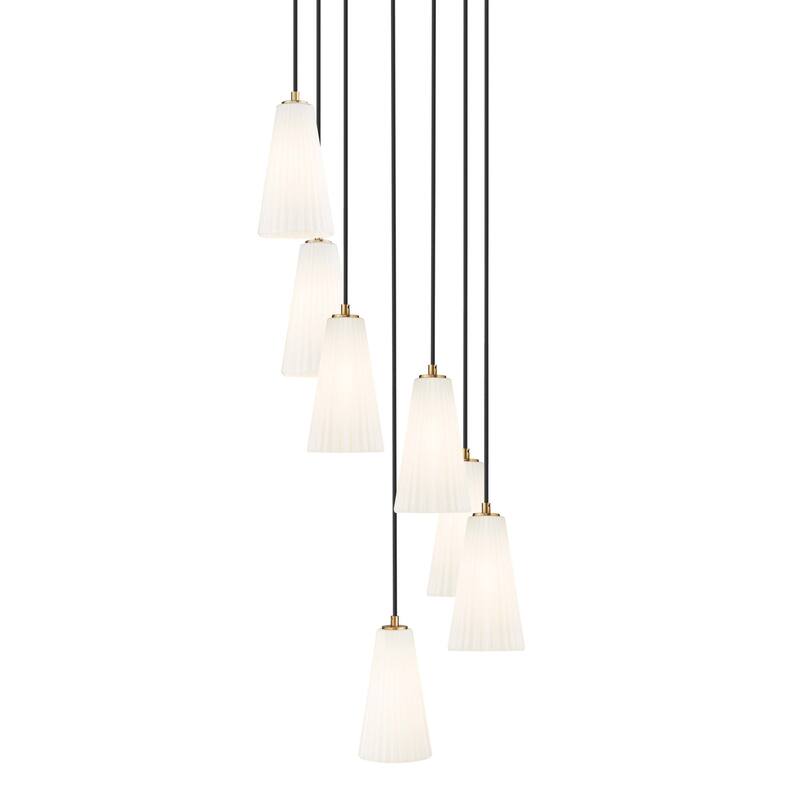 Z-Lite 3043P6-7R Farrell 7 Light 18" Wide Chandelier - Modern Gold