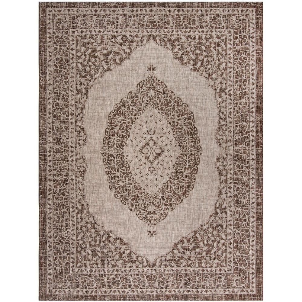 SAFAVIEH Courtyard Thoma Medallion Indoor/ Outdoor Waterproof Patio Backyard Rug