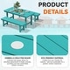 preview thumbnail 30 of 58, 3-Piece HDPE Outdoor Dining Set with Umbrella Hole Table and Two 2-Person Benches