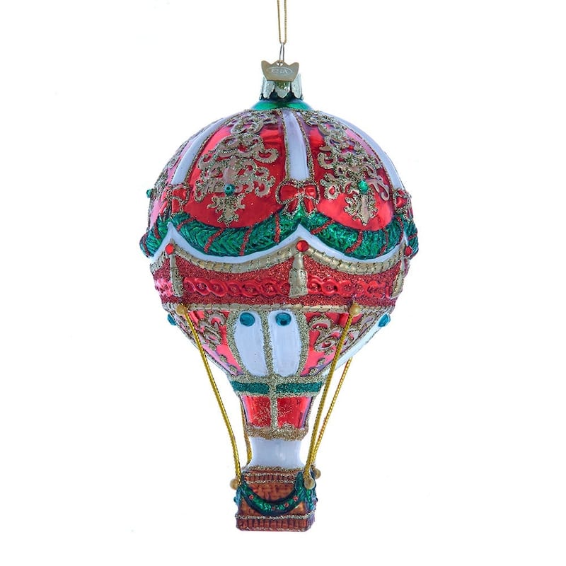 Kurt Adler 6-Inch Bellissimo Glass Hot Air Balloon Ornament