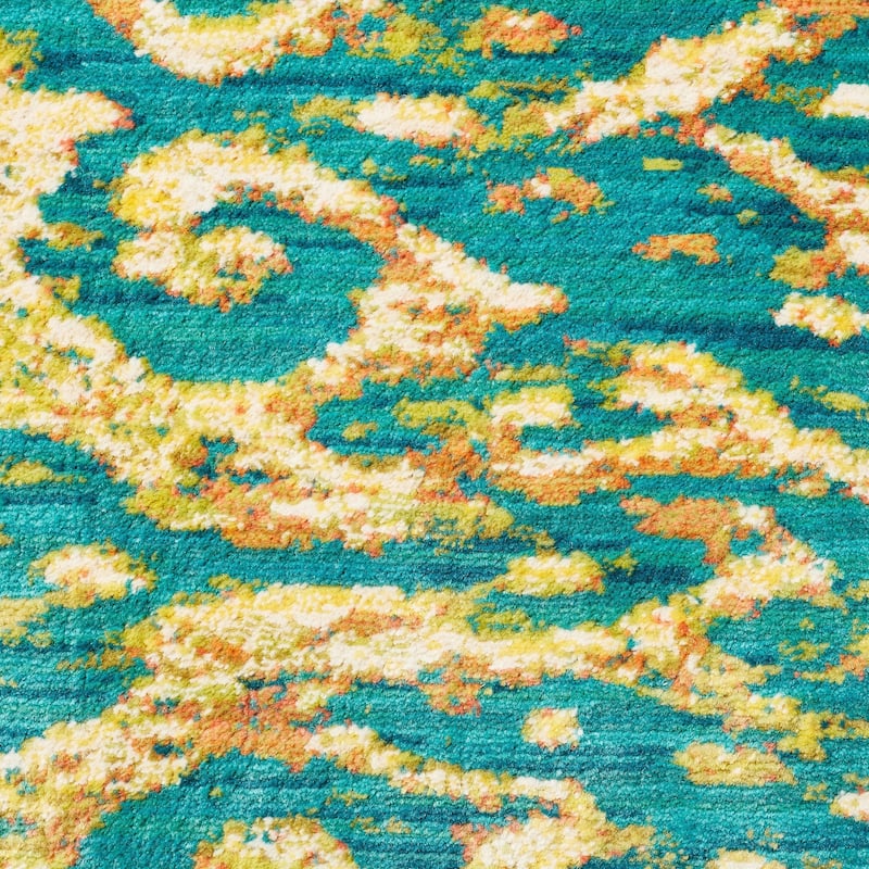 Alexander Home Lagoon Modern Damask Ikat Area Rug