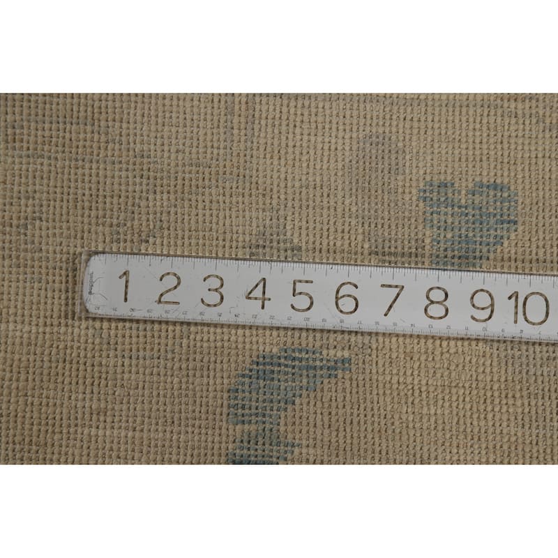 Yellow Floral Oushak Turkish Area Rug Hand-Knotted Wool Carpet - 7'11"x 10'0"