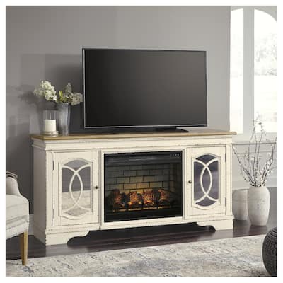 Realyn 74" TV Stand with Electric Fireplace