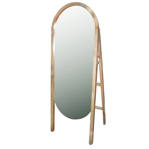 22X55 Oval Mirror W/ Wood Stand