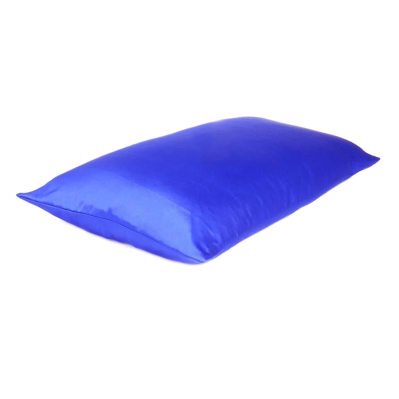 HomeRoots Royal Blue Dreamy Set Of 2 Silky Satin Standard Pillowcases