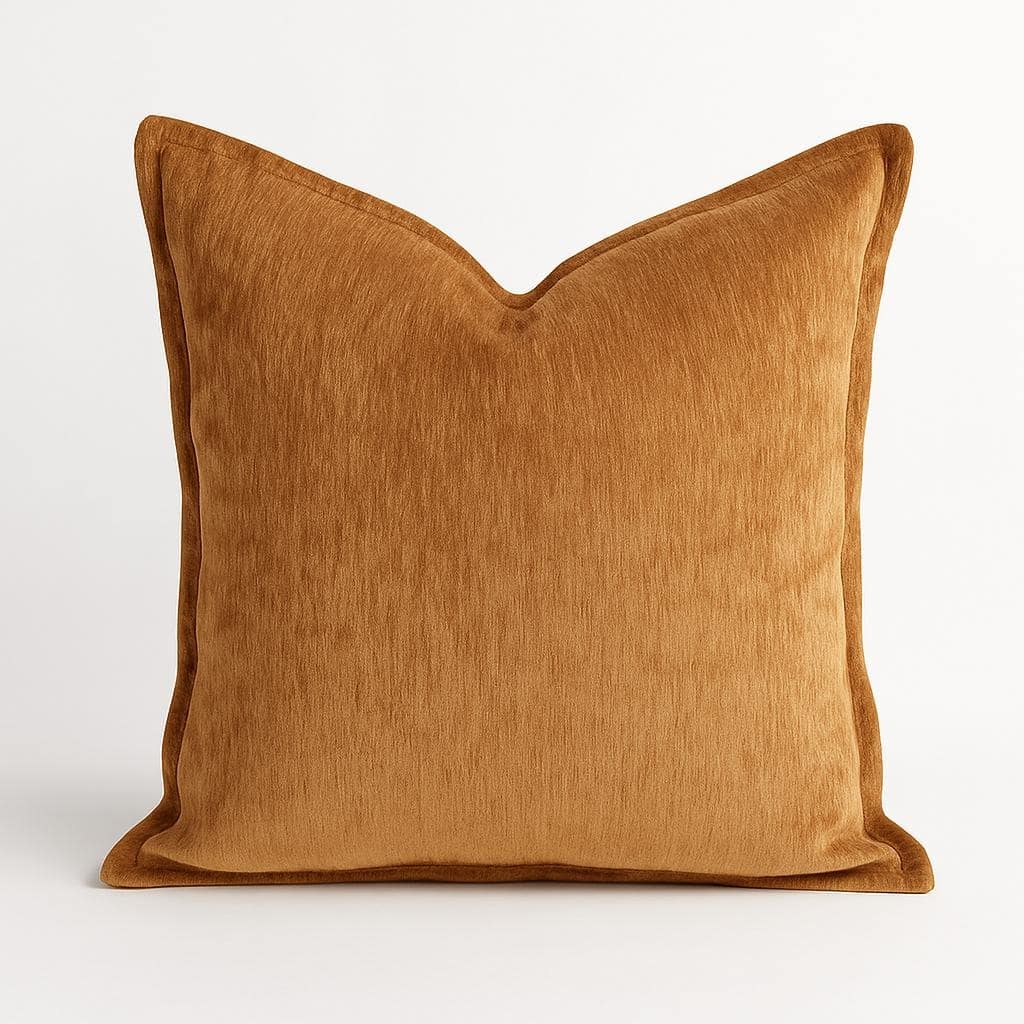Velvet Throw Pillow - Luxe Mocha Shine with a Soft, Glimmering Finish
