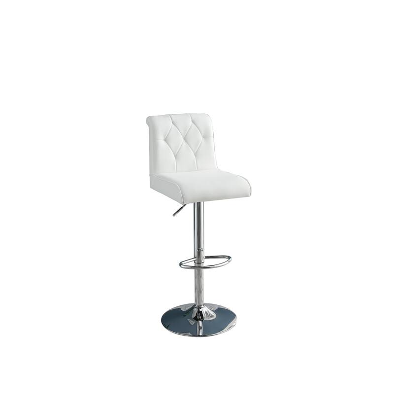 Adjustable Bar Stools Set of 2, Faux Leather Counter Height Chairs with Back, Kitchen Island Stools with Footrest