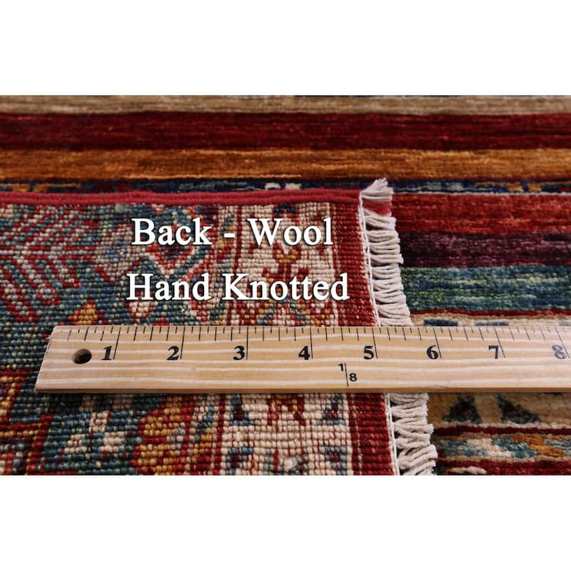 Golden Nile Khorjin Persian Gabbeh Hand Knotted Wool Rug - 3' 3" X 4' 10"