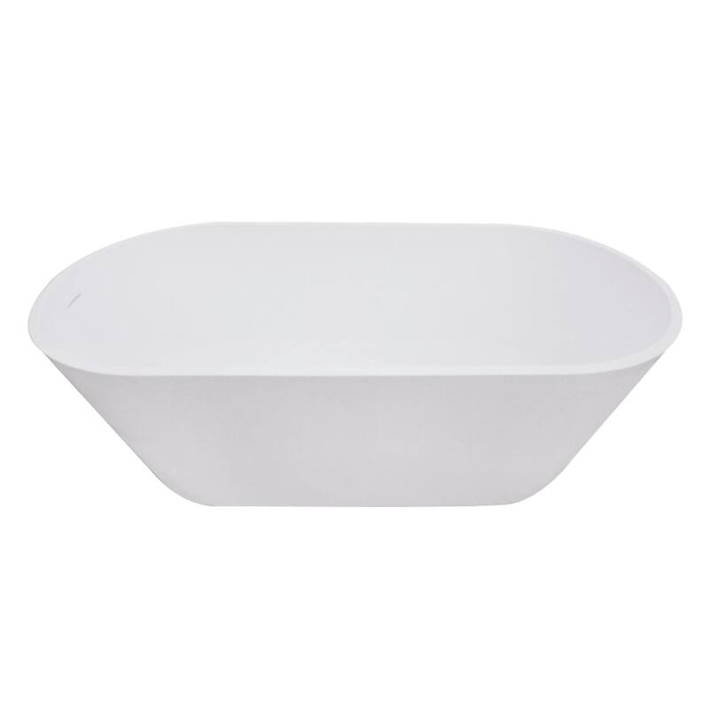 Kingston Brass Arcticstone 67" Free Standing Solid Surface Soaking Tub - Matte White
