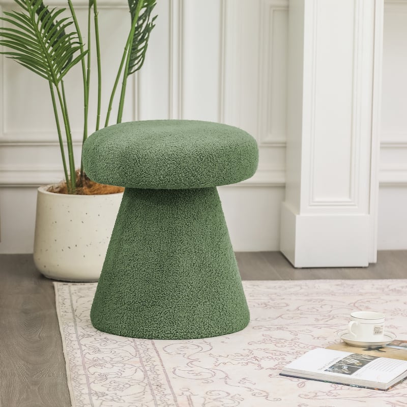 Adeco Mushroom Ottoman Large Soft Foot Stool for Living Room Bedroom