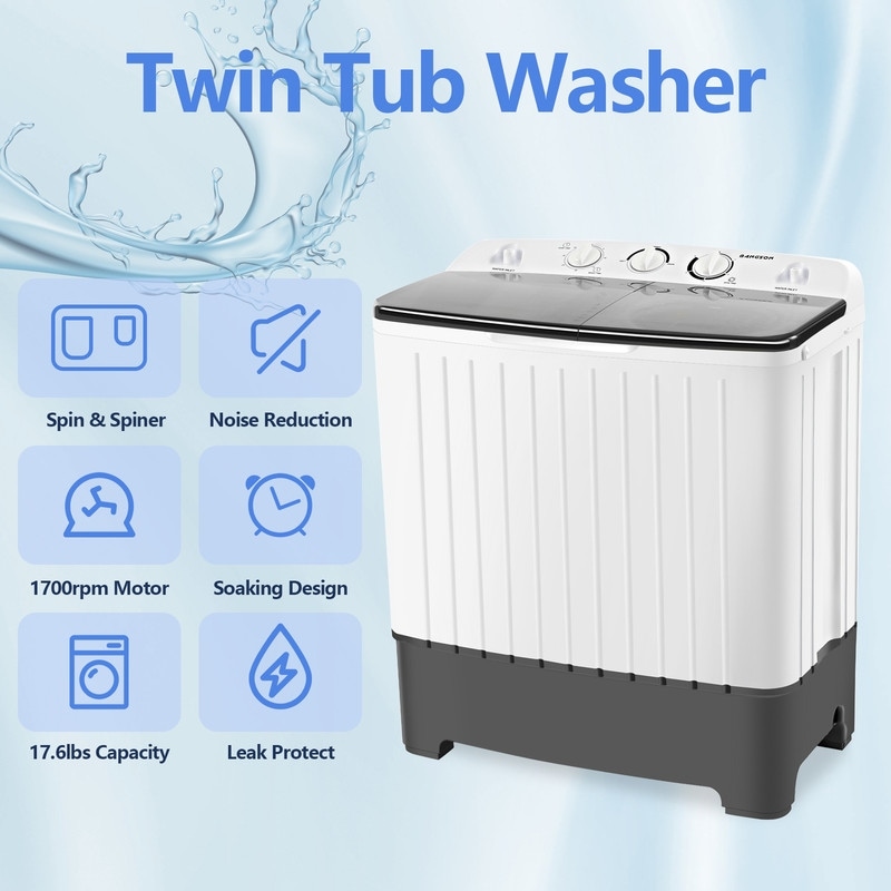 Dalxo Portable Mini Compact Twin Tub Washing Machine Washer