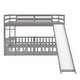 preview thumbnail 12 of 25, Twin over Twin Wood Bunk Bed with Convertible Ladder and Slide