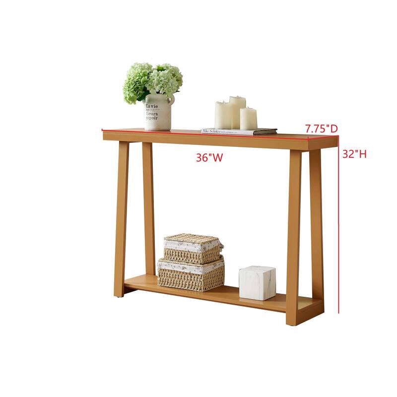 Emma Collection Wood 36" Modern Console Table with Shelf