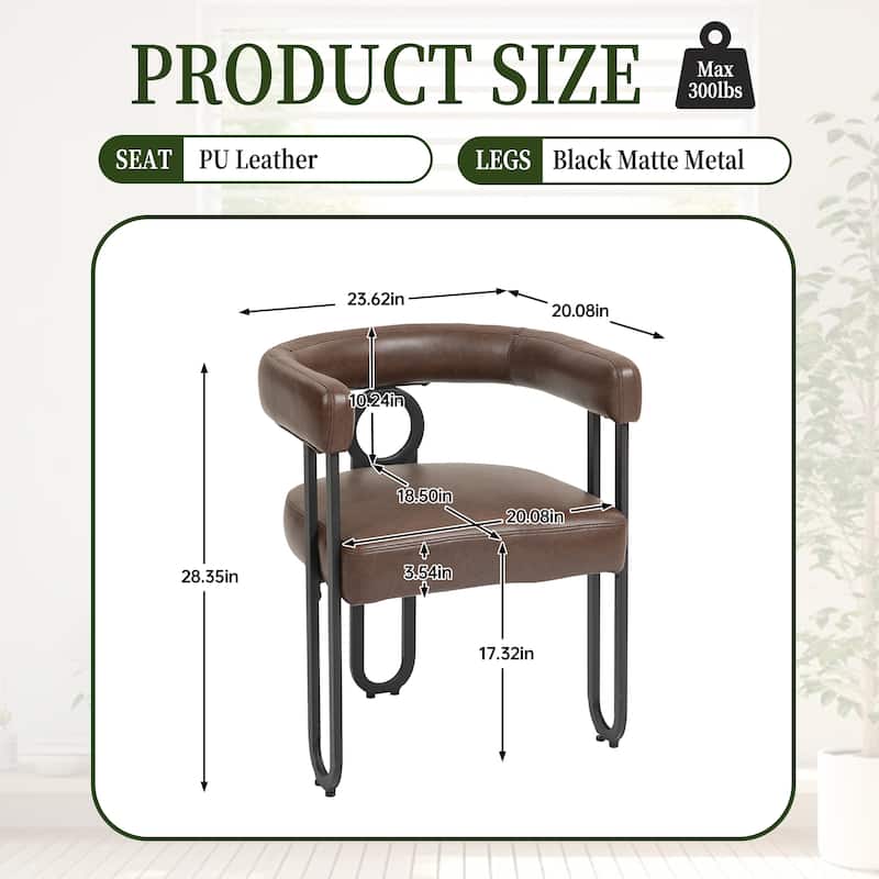 Contemporary Chenille Fabric Dining Chair Barrel Side Chairs Kitchen Armchair for Living Room Set of 1