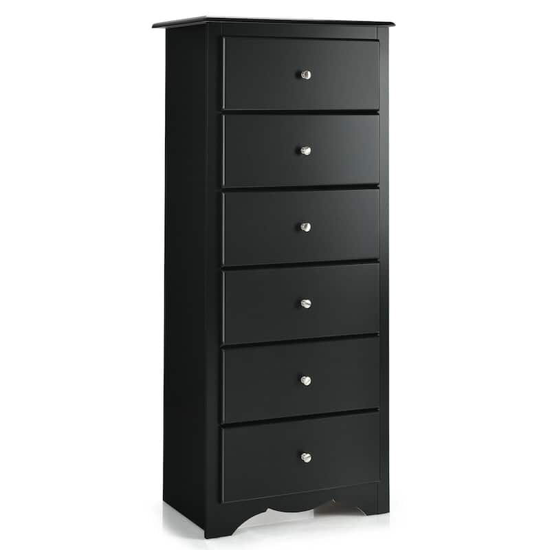 6 Drawers Chest Dresser Clothes Storage Bedroom Furniture Cabinet - Black