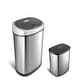 preview thumbnail 1 of 7, NINESTARS Motion Sensor Stainless Steel 2-in-1 Combo Bathroom/ Kitchen Trash Can Set CB-50-9/8-1