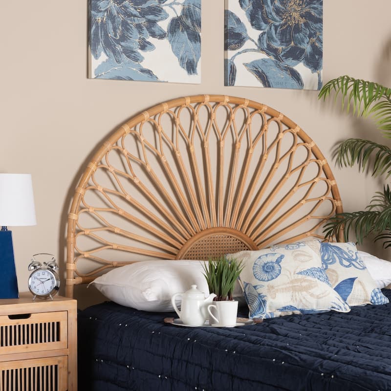 Perenna Modern Bohemian Natural Rattan Standalone Headboard