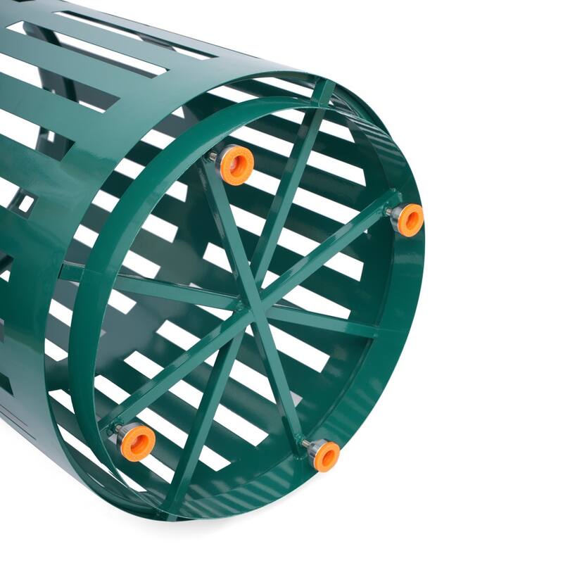 Commercial Outdoor Slatted Steel Trash Can with Inner Bin