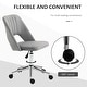 preview thumbnail 6 of 7, Velvet Mid Back Home Office Chair with Wheels, Ergonomic Study Seat, Upholstered Tufted Chairs with Hollow Back Design - N/A