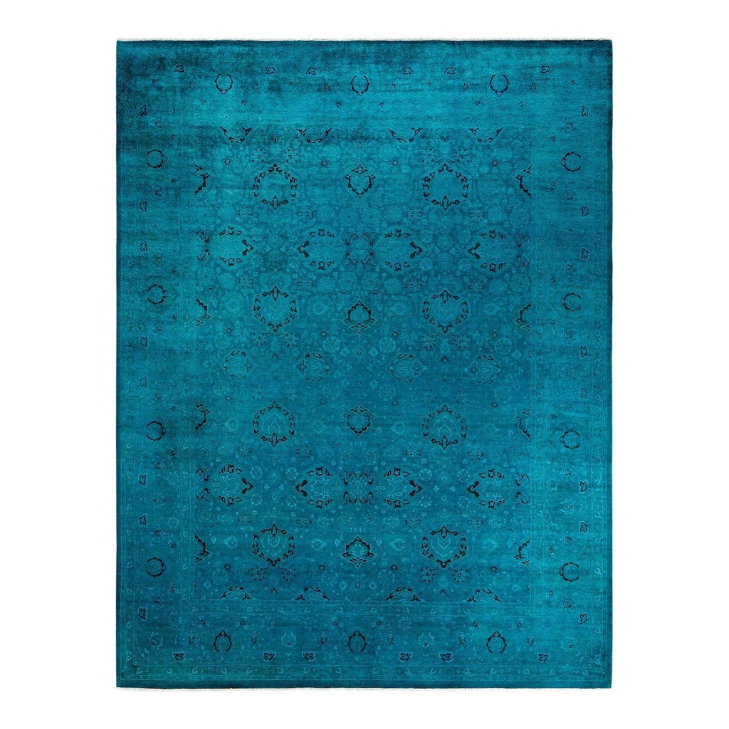 Fine Vibrance, One-of-a-Kind Hand-Knotted Area Rug - Blue, 8' 2" x 10' 9" - 8' 2" x 10' 9"
