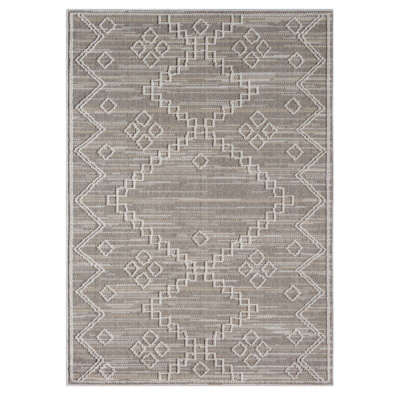 Terra by Obeetee Resort Diamonds Rug - Natural/Criss Cross - 7'10" x 9'10"