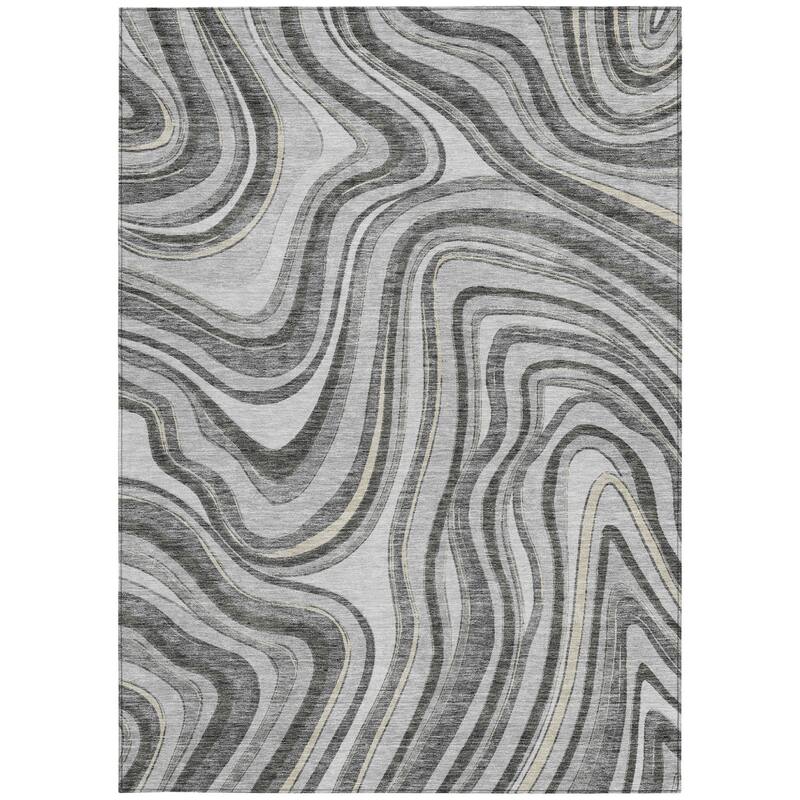 HomeRoots Abstract Transitional Rectangle Outdoor Rug