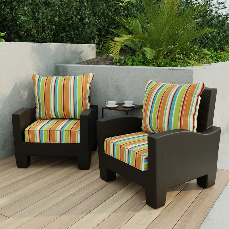24" x 47" Outdoor Deep Seat Cushion Set with Welt - 46.5'' L x 24'' W x 6'' H