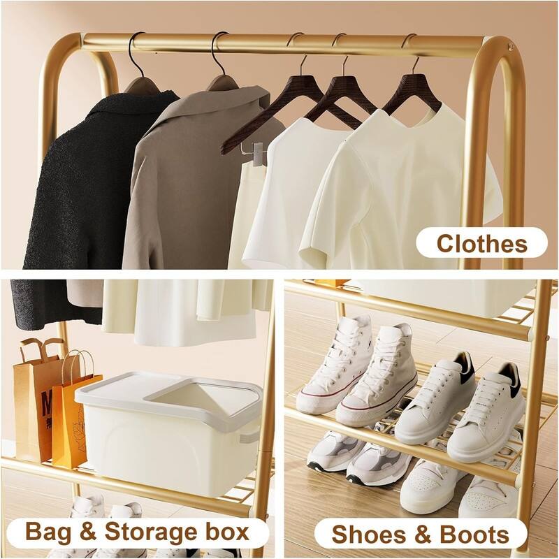 Premium Metal Closet Organizers and Storage - 13.8"D x 24.4"W x 62"H
