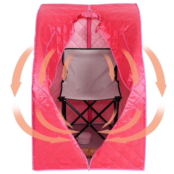 Portable 2l Steam Sauna With Chair Pink