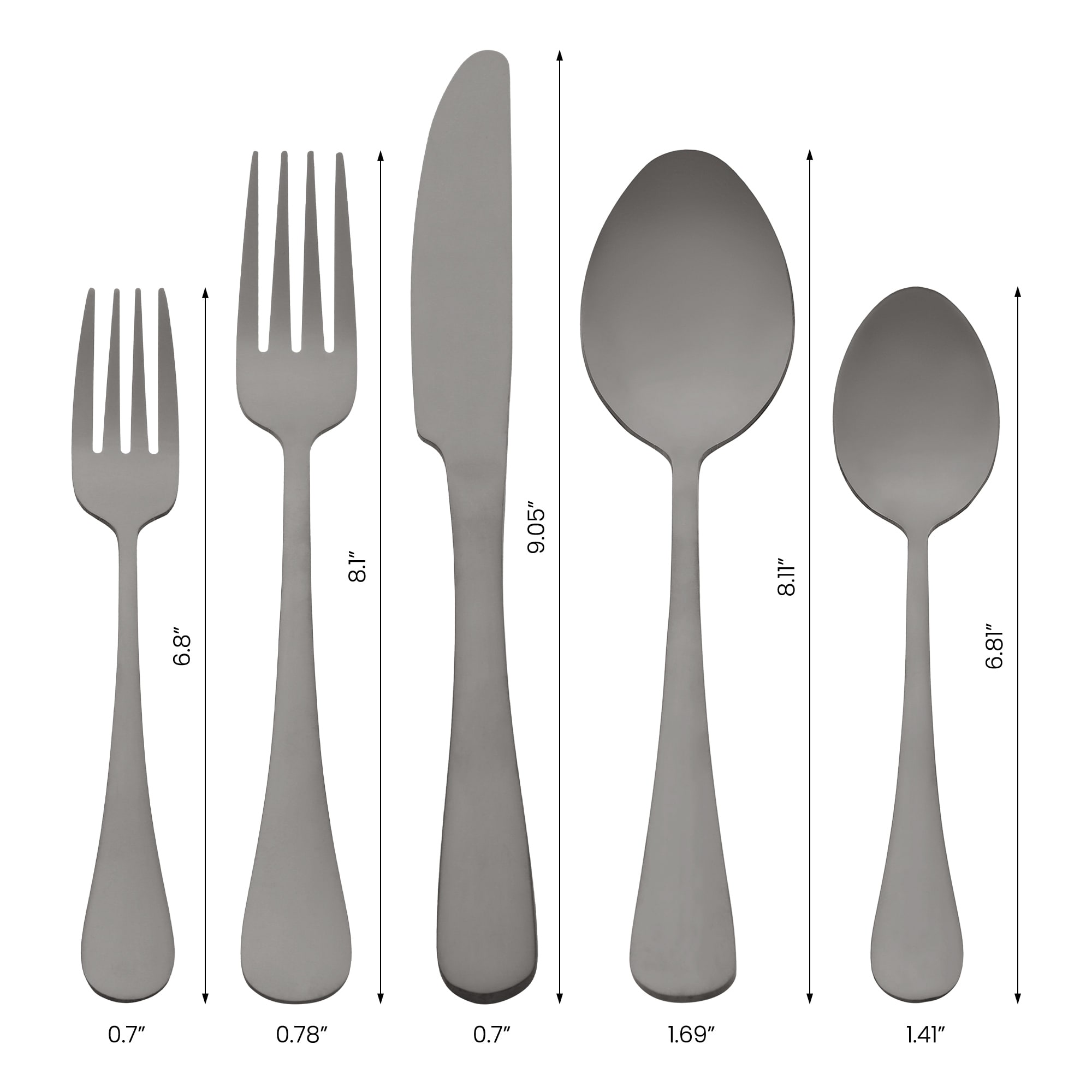 20 PCS Silverware Set, Stainless Steel Flatware, Mirror Polished Cutlery Set, Serving Utensils Set for Kitchen Dining - 20 PCS