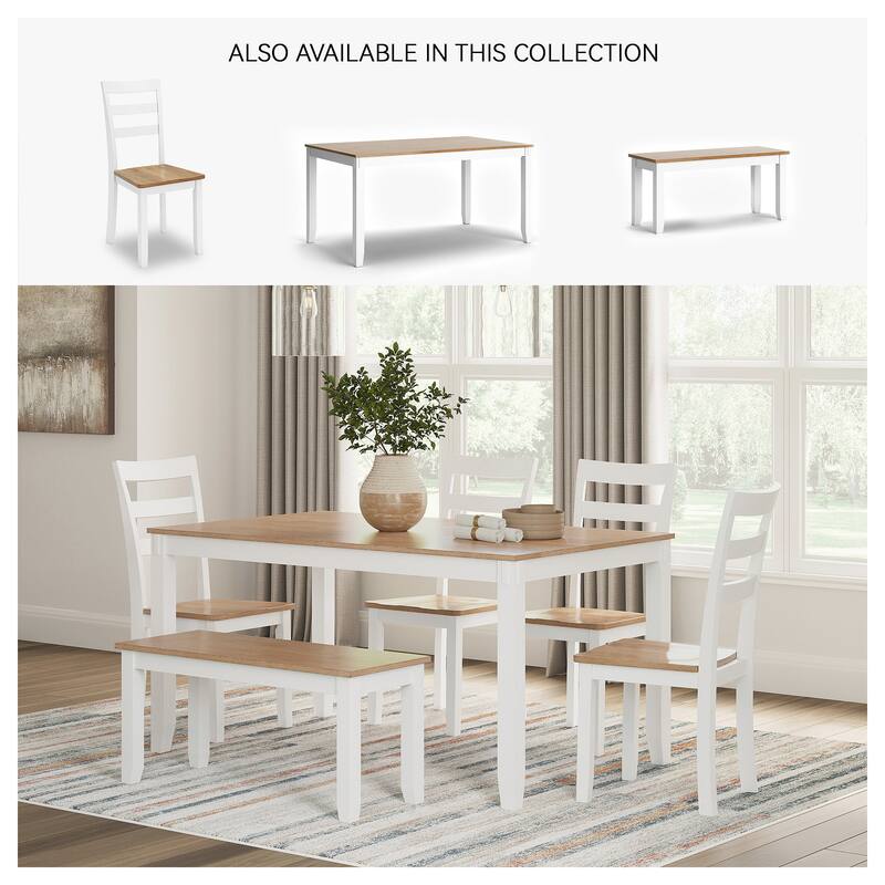 Signature Design by Ashley Gesthaven Dining Table with 4 Chairs and Bench (Set of 6)