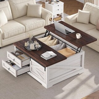 Lift Top Coffee Table with Storage, Square Design, Hidden Compartment ...