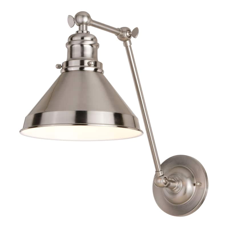 Alexis Reading Light Adjustable Swing Arm Wall Lamp with Metal Shade