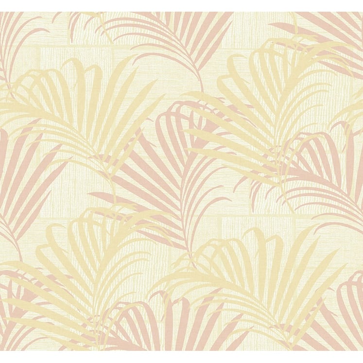 Seabrook Designs Hollywood Palm Unpasted Wallpaper - 27 in. W x 27 ft. L - Golden Pink