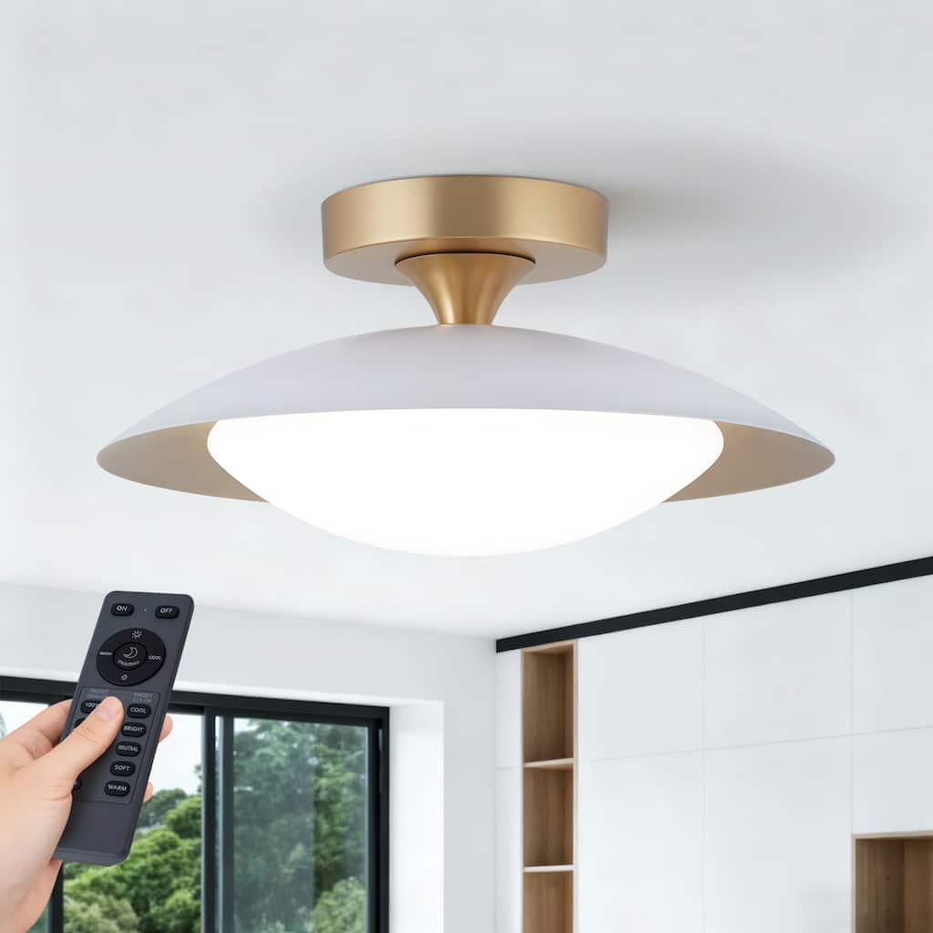 11.8'' Modern Metal 5CCT Integrated LED Semi Flush Mount Ceiling Light