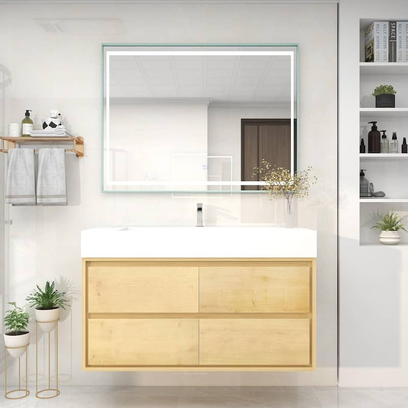 Victoria 48" Wall Mounted Modern Vanity with Acrylic Sink