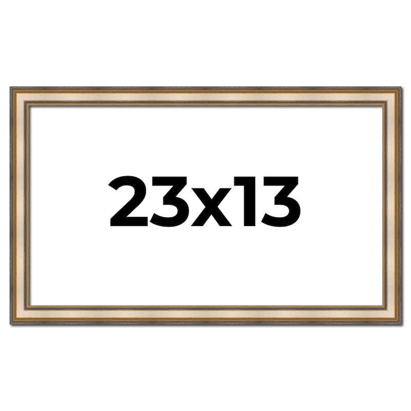 23x13 Frame Gold Solid Wood Shadow Box Width 1.5 Inches | Interior Frame Depth 2 3/8 Inches