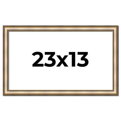 23x13 Frame Gold Solid Wood Shadow Box Width 1.5 Inches | Interior Frame Depth 2 3/8 Inches