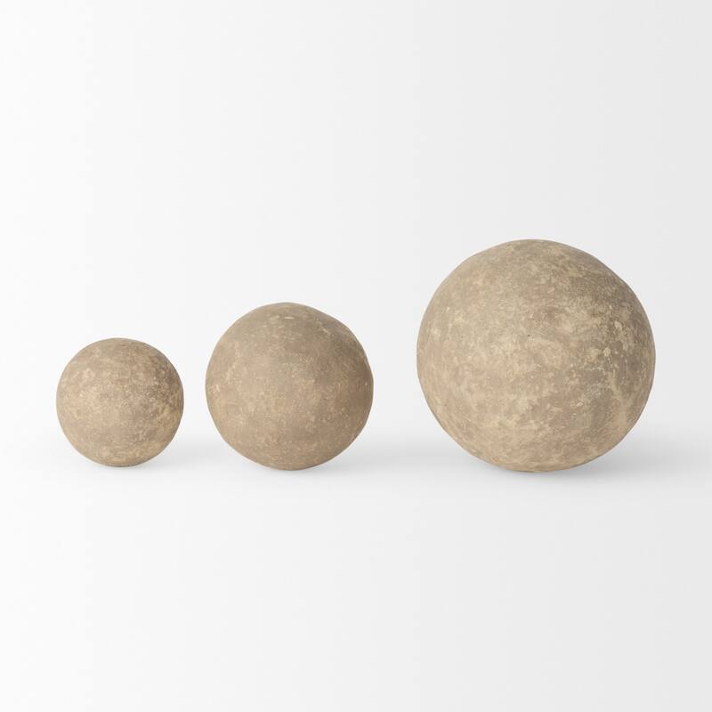 Sunita Beige Paper Mache Orbs (Set of 3)