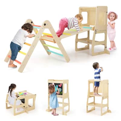 Costway 7-in-1 Toddler Climbing Toy Set with Reversible Ramp - See Details