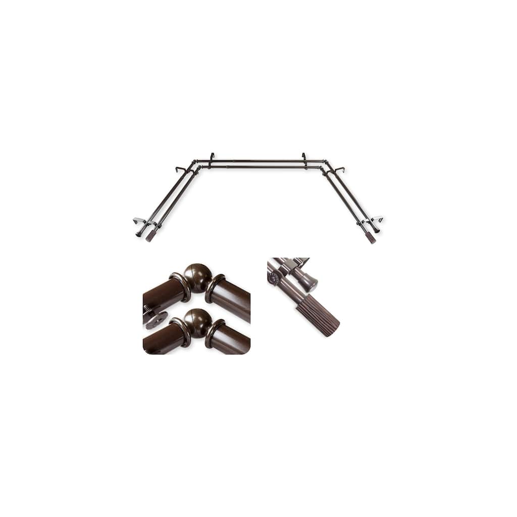 Contemporary Curtain Rods & Hardware - Adjustable Telescoping Rods, Stylish Finials, 13/16" Diameter - M
