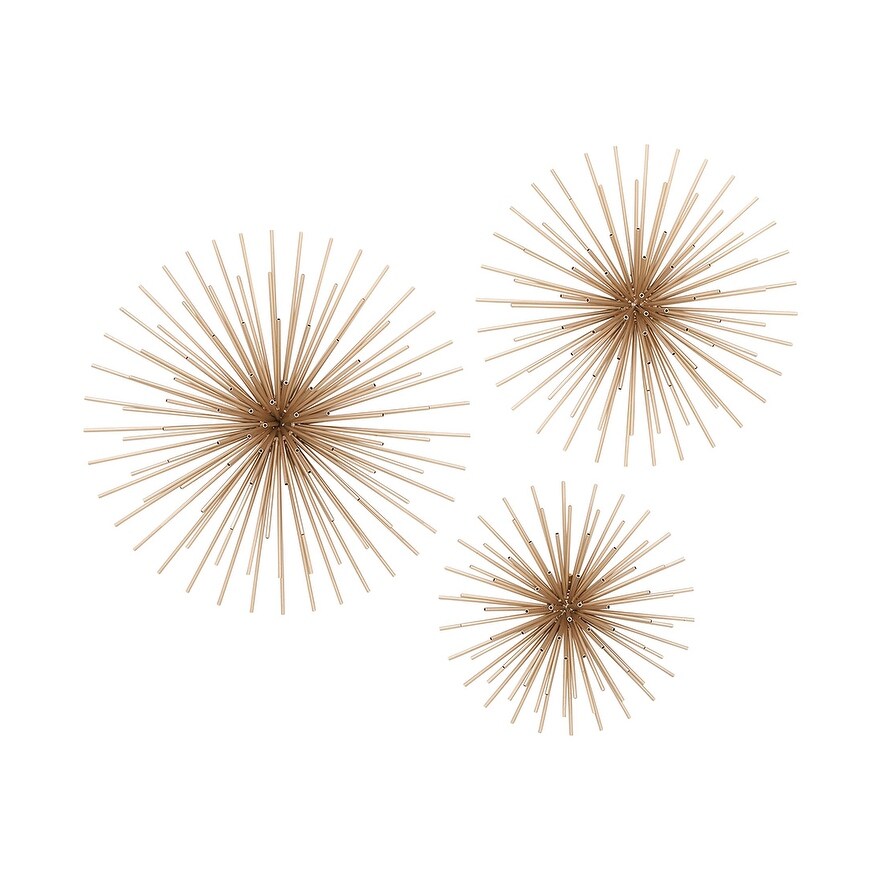Shop 3 Piece Gold Finish Metal Sea Urchin Wall Sculpture Set