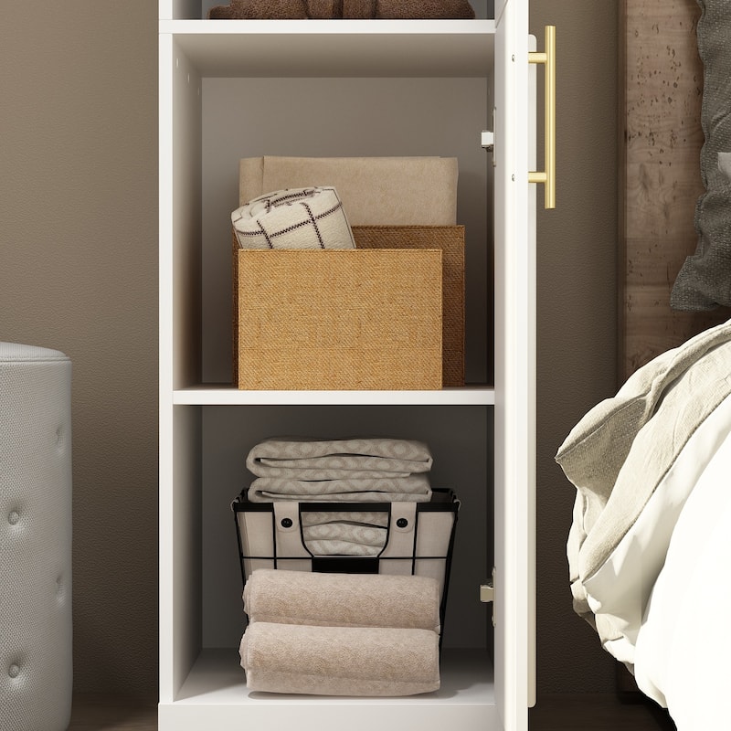 74.8"H Modular Armoire&Wardrobe Storage Closet Cabinet Organizer White