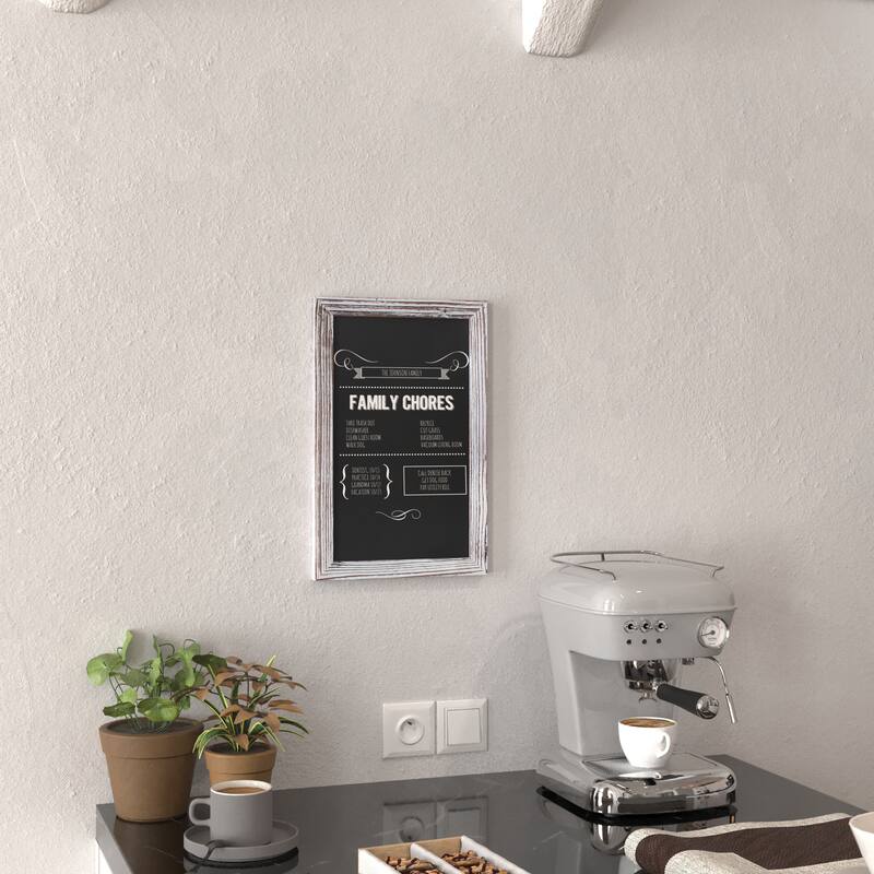 Set of 10 Wall Mounted Magnetic Chalkboards - White Wash