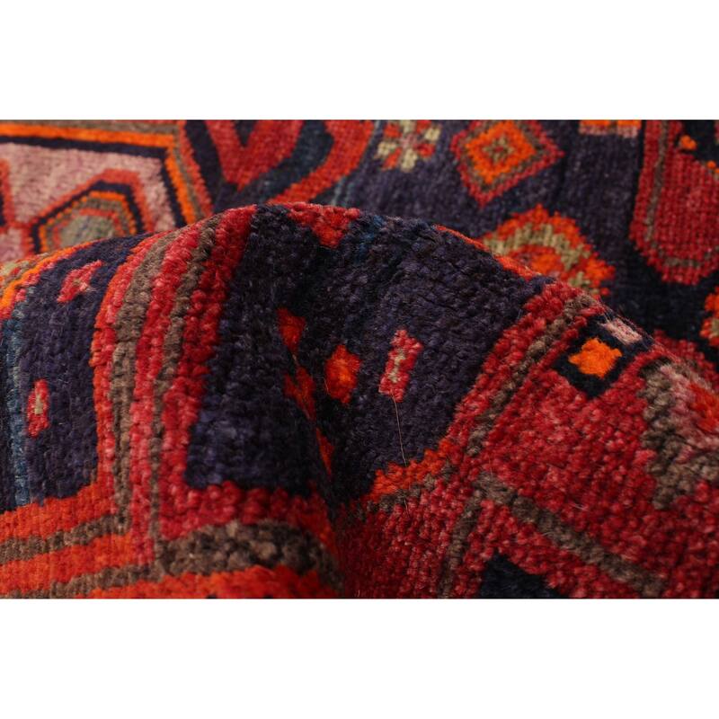 ECARPETGALLERY Hand-knotted Melis Vintage Dark Navy, Red Wool Rug - 4'9 x 8'1