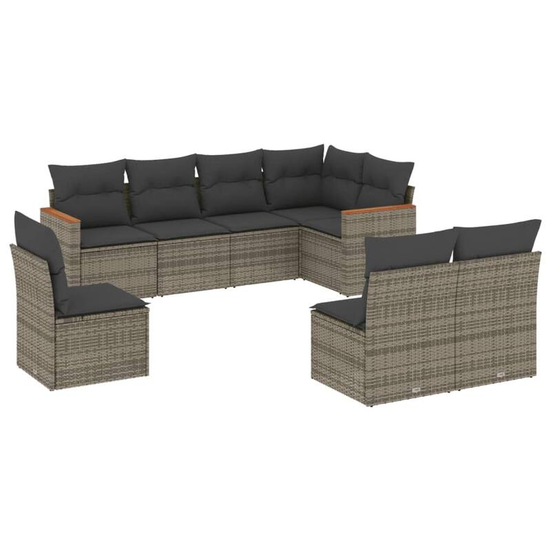 vidaXL Garden Sofa Set Black - 24.4 x 24.4 x 27.2
